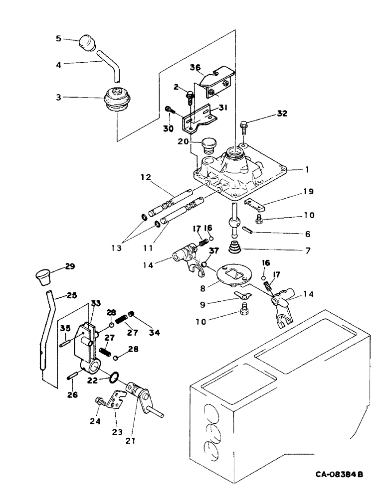 Схема запчастей Case IH 234 - (07-23) - DRIVE TRAIN, RANGE AND SHIFT CONTROLS, 234 (04) - Drive Train