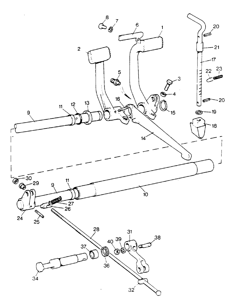 Схема запчастей Case IH 1390 - (J1-1) - MECHANICAL BRAKING SYSTEM (07) - BRAKES