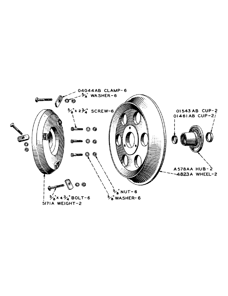 Схема запчастей Case IH DC-SERIES - (096) - SELF CLEANING FRONT WHEEL AND WEIGHT, FOR "DC" TRACTOR (06) - POWER TRAIN
