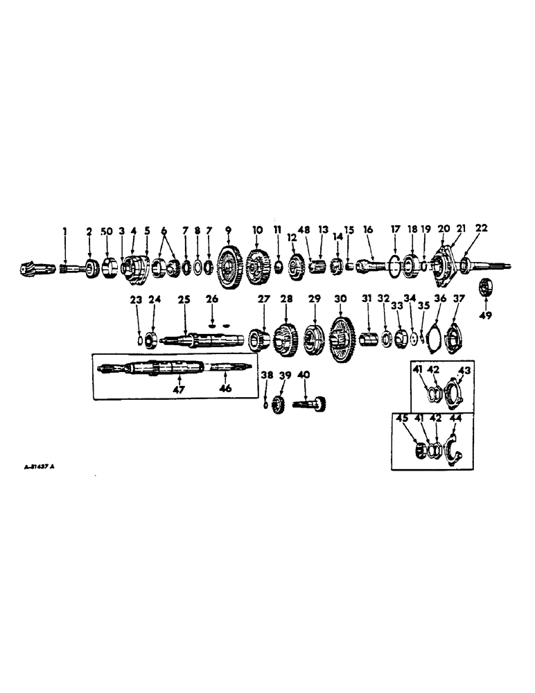 Схема запчастей Case IH 444 - (B-08) - POWER TRAIN, TRANSMISSION GEARS AND SHAFTS (03) - POWER TRAIN