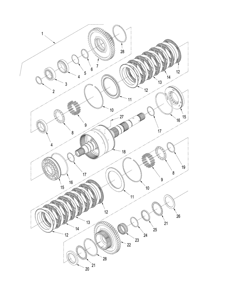 Схема запчастей Case IH STEIGER 485 - (06-52[01]) - POWER SHIFT TRANSMISSION - INPUT SHAFT ASSEMBLY (06) - POWER TRAIN