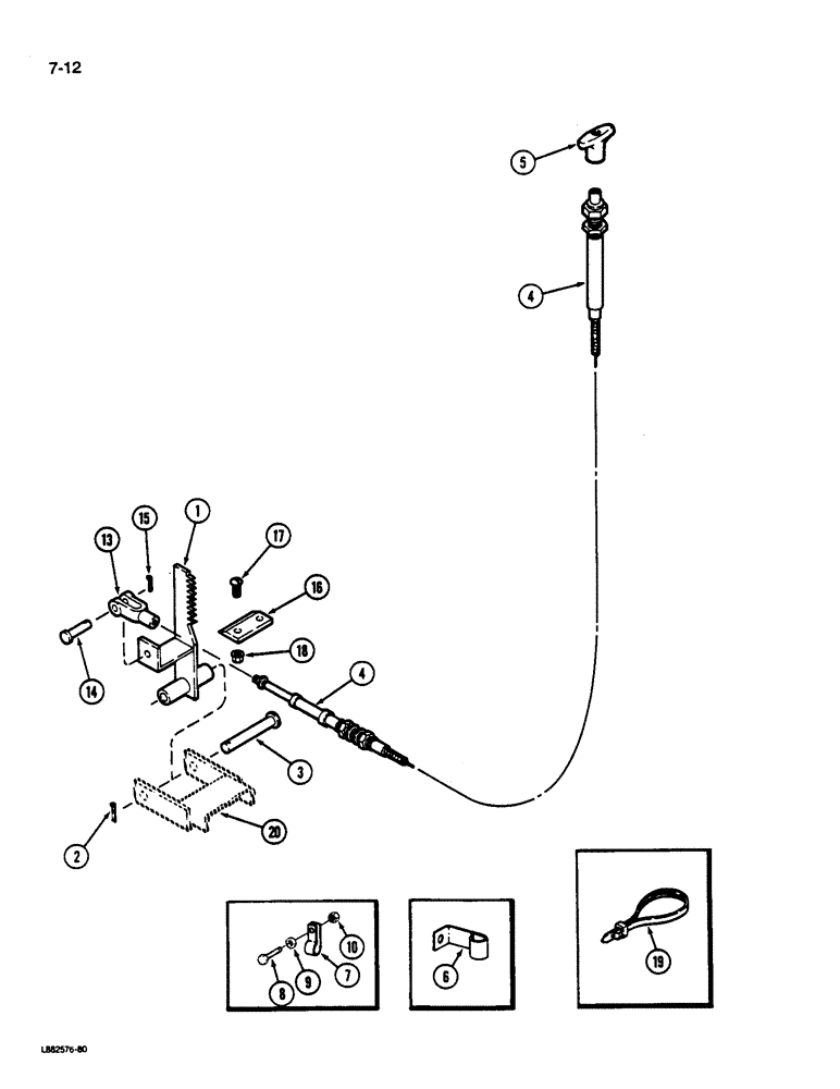 Схема запчастей Case IH 1822 - (7-12) - PARKING BRAKE AND CONTROLS (5.1) - BRAKES