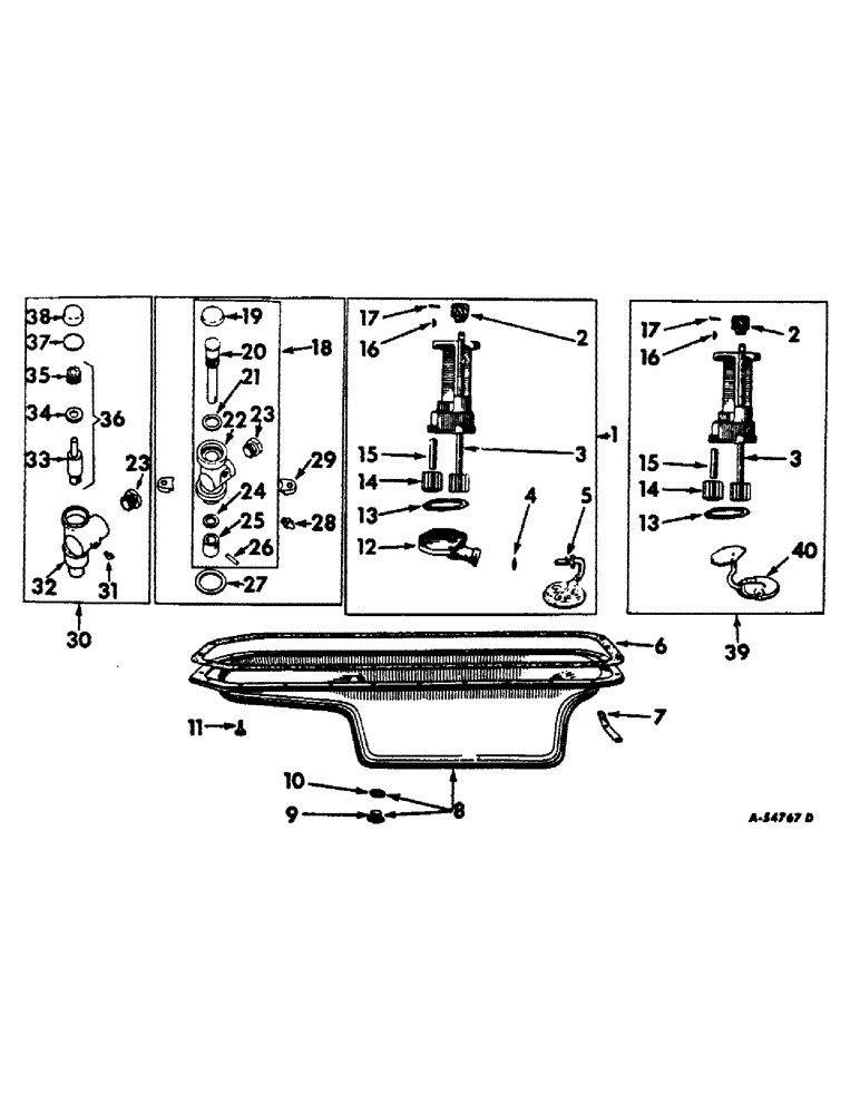 Схема запчастей Case IH 560 - (086) - LUBRICATION SYSTEM, CRANKCASE OIL PAN, OIL PUMP AND OIL PUMP SHAFT SUPPORT, DIESEL ENGINE TRACTORS Lubrication System