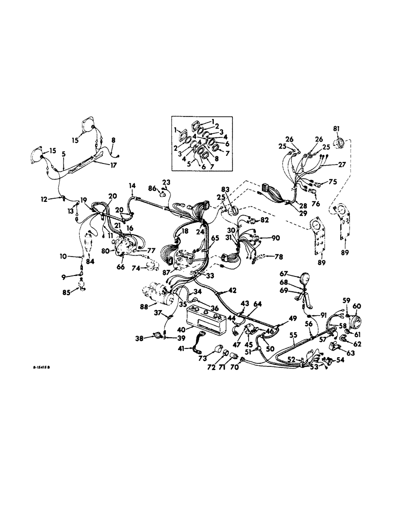 Схема запчастей Case IH 806 - (G-27) - ELECTRICAL SYSTEM, STARTING AND LIGHTING, INTERNATIONAL CARBURETED ENGINE TRACTORS WITH ALTERNATOR (06) - ELECTRICAL SYSTEMS