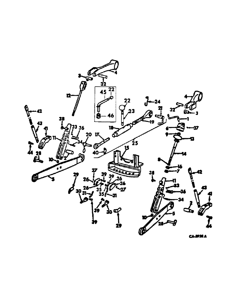 Схема запчастей Case IH 454 - (09-02) - FRAME, THREE POINT HITCH (12) - FRAME