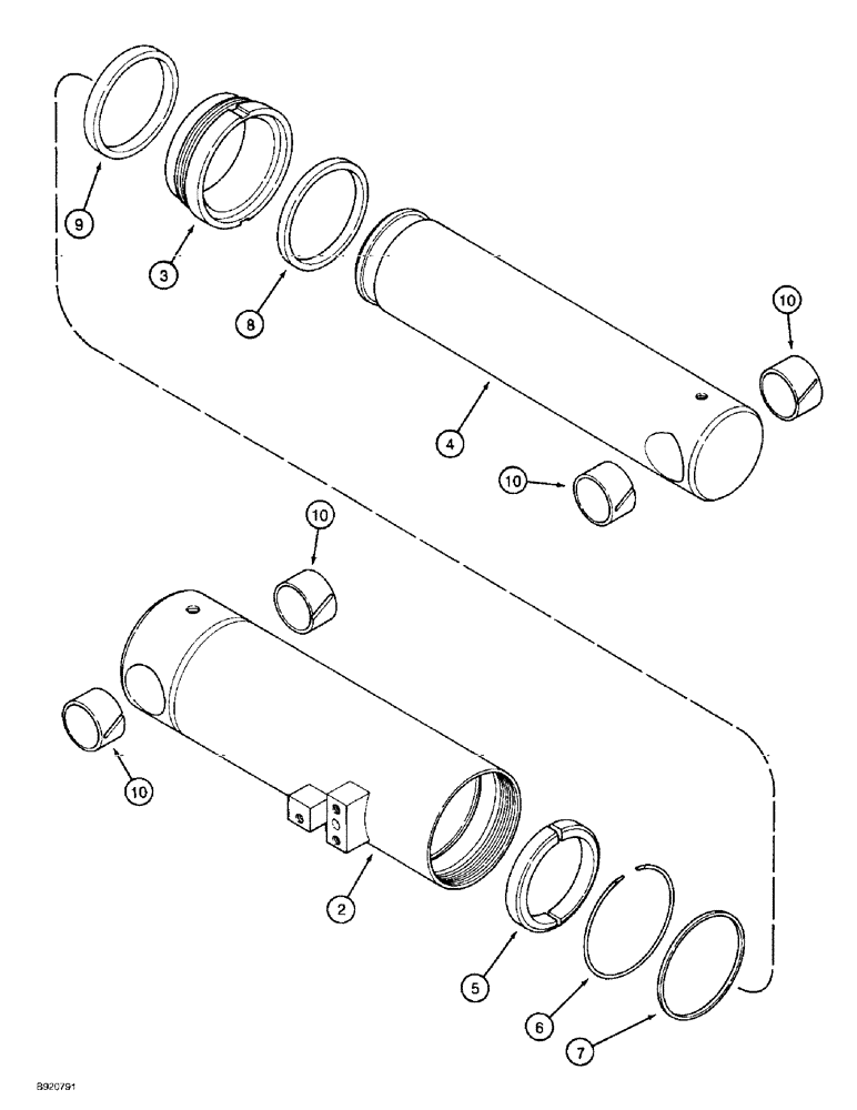 Схема запчастей Case IH 2022 - (8-36) - DRUM LIFT CYLINDER (07) - HYDRAULICS