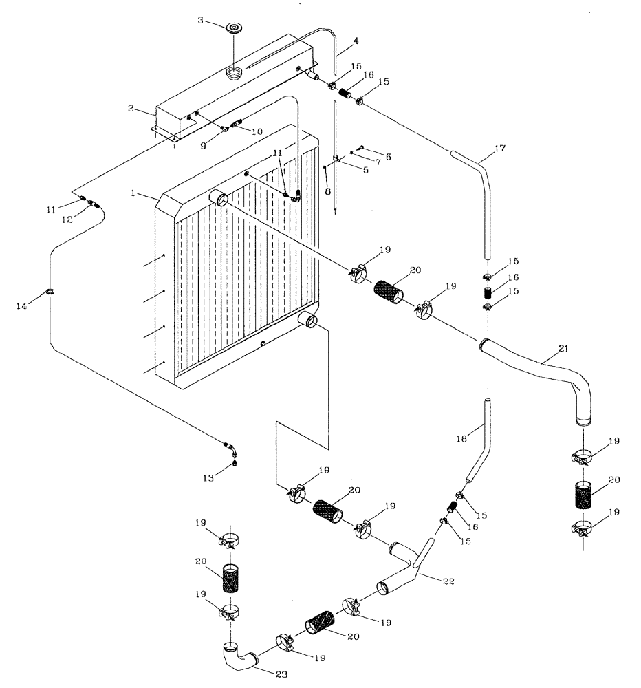 Схема запчастей Case IH 7700 - (C02[10]) - WATER RADIATOR {3306-250/3306-325} Engine & Engine Attachments