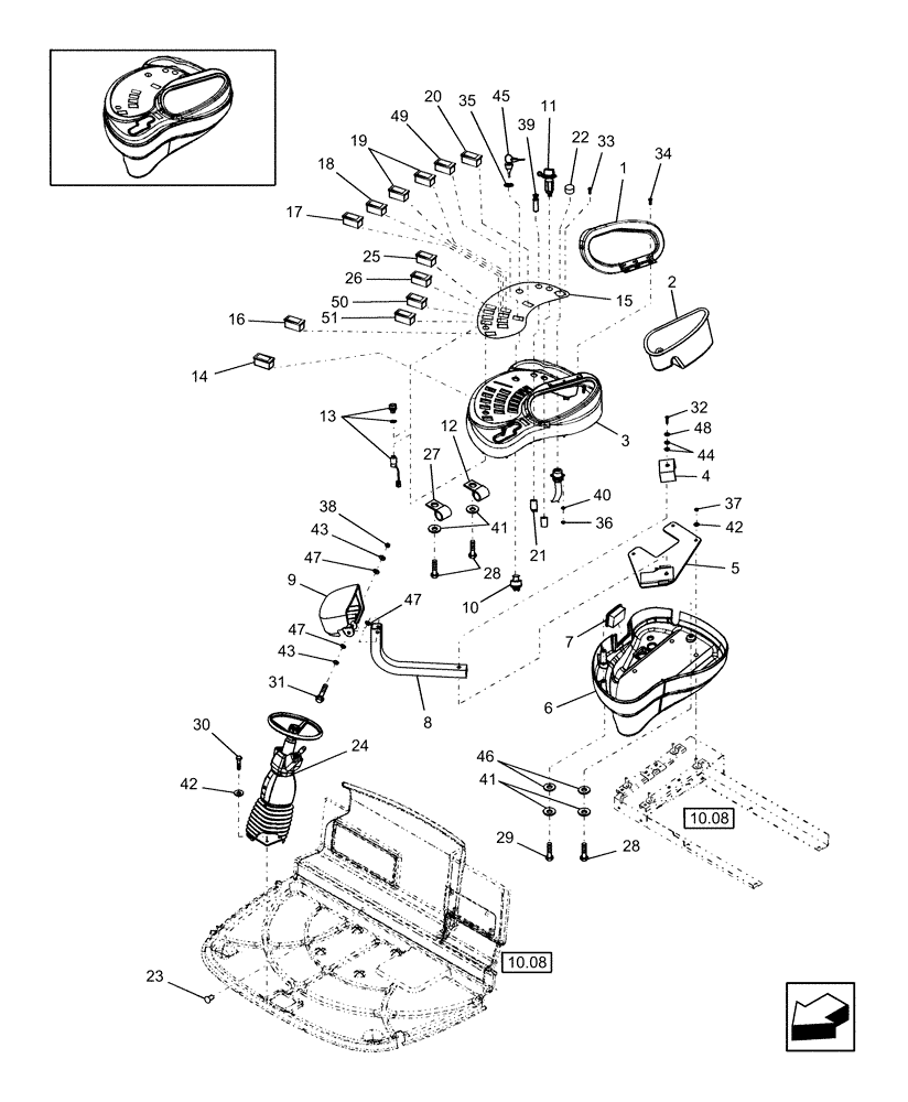 Схема запчастей Case IH WD1903 - (10.23) - CAB CONTROLS (10) - CAB
