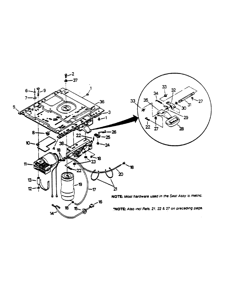 Схема запчастей Case IH 9170 - (01-23) - SEAT ASSEMBLY, COMPRESSOR AND MOUNTING (10) - CAB