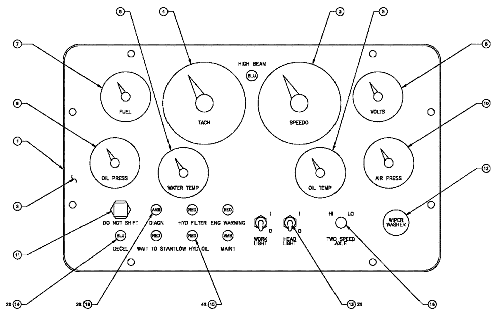 Схема запчастей Case IH FLX4375 - (01-001) - LEFT DASH ASSEMBLY (10) - CAB