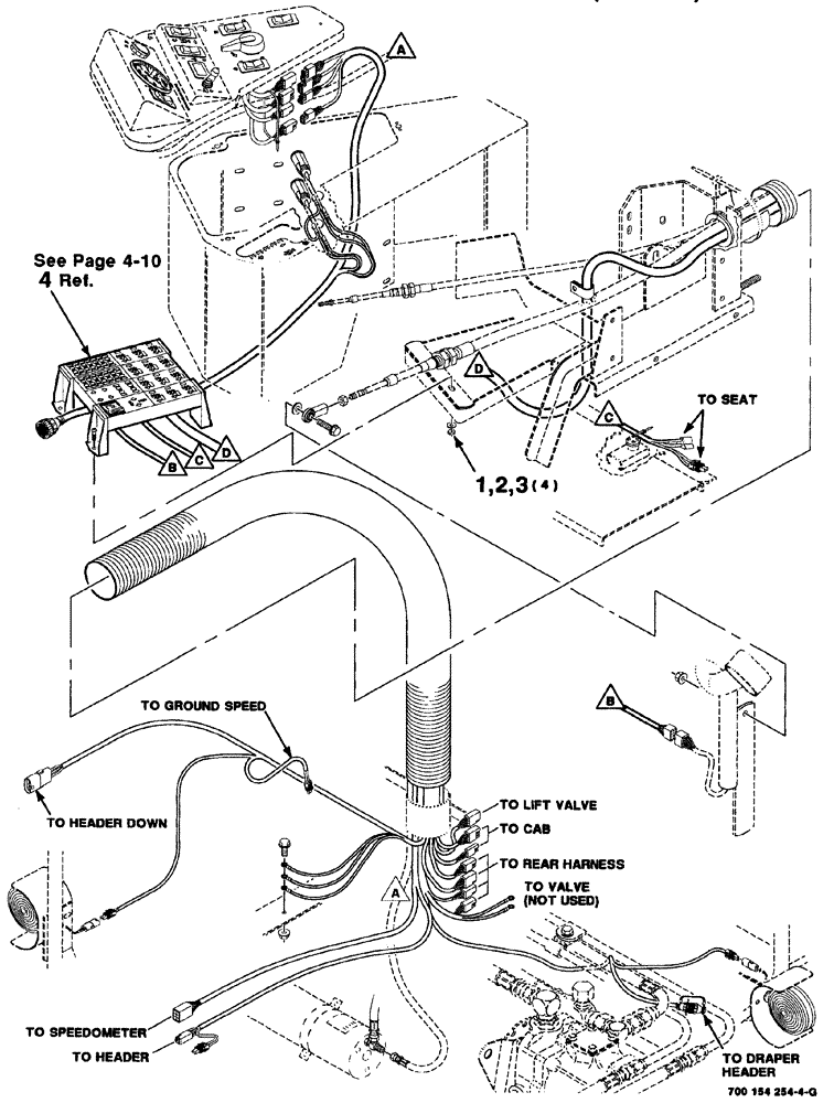 Схема запчастей Case IH 8880HP - (04-018) - CONSOLE WIRING HARNESS ASSEMBLY - UPPER (8880HP) (55) - ELECTRICAL SYSTEMS