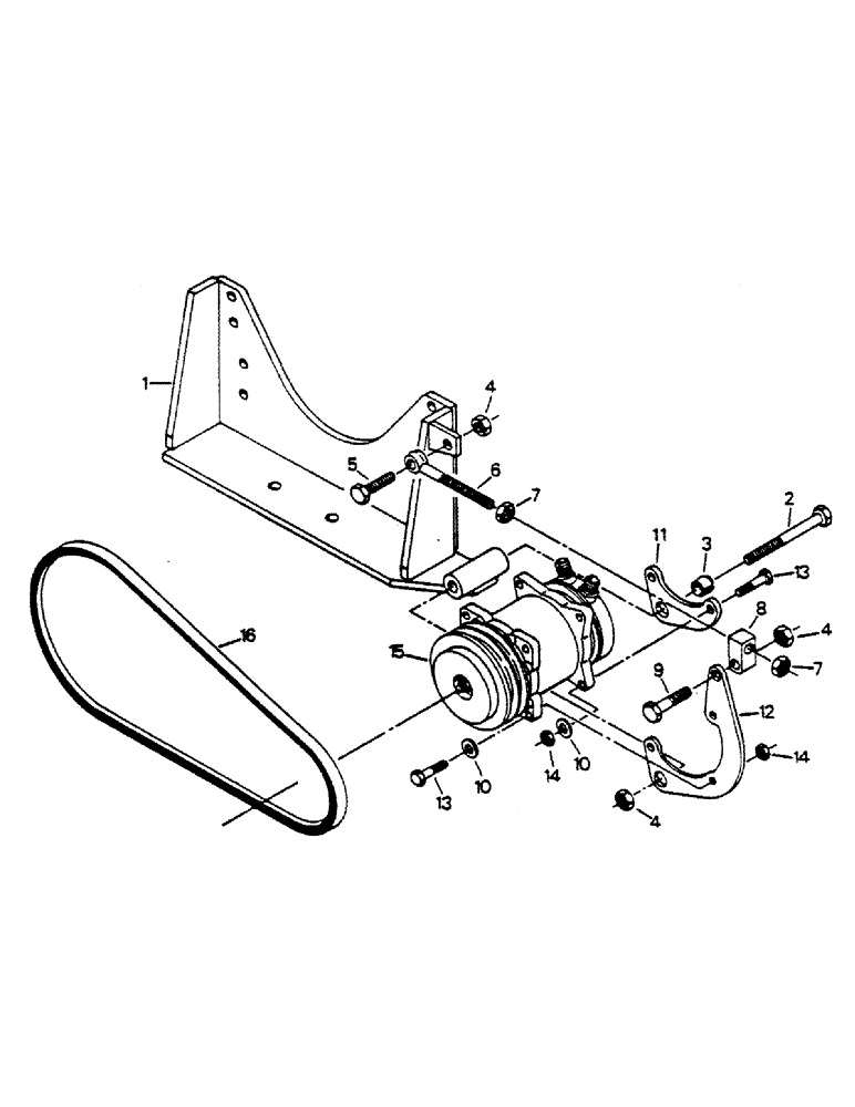 Схема запчастей Case IH 9170 - (03-13) - AIR CONDITIONING COMPRESSOR AND MOUNTING, CAT 3406 ENGINE (03) - Climate Control