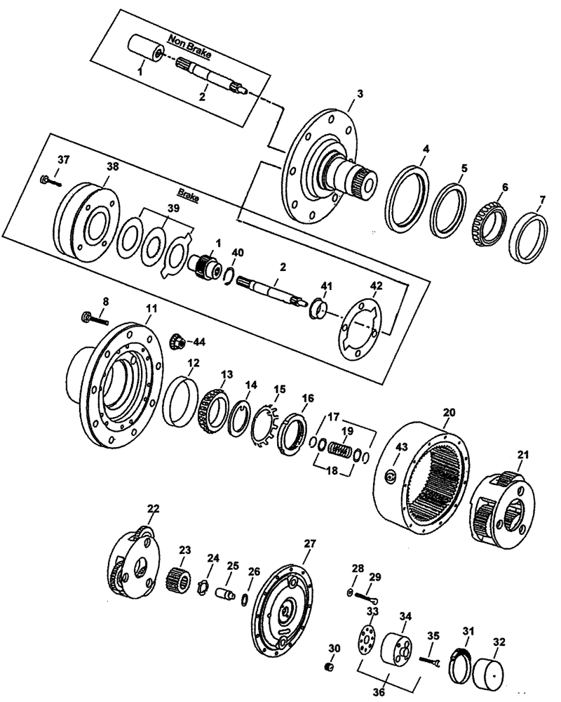 Схема запчастей Case IH PATRIOT WT - (04-003) - POWER WHEEL HUB (AUBURN MODEL 8) SEAL & BEARING KIT Hub, Wheel & Tires