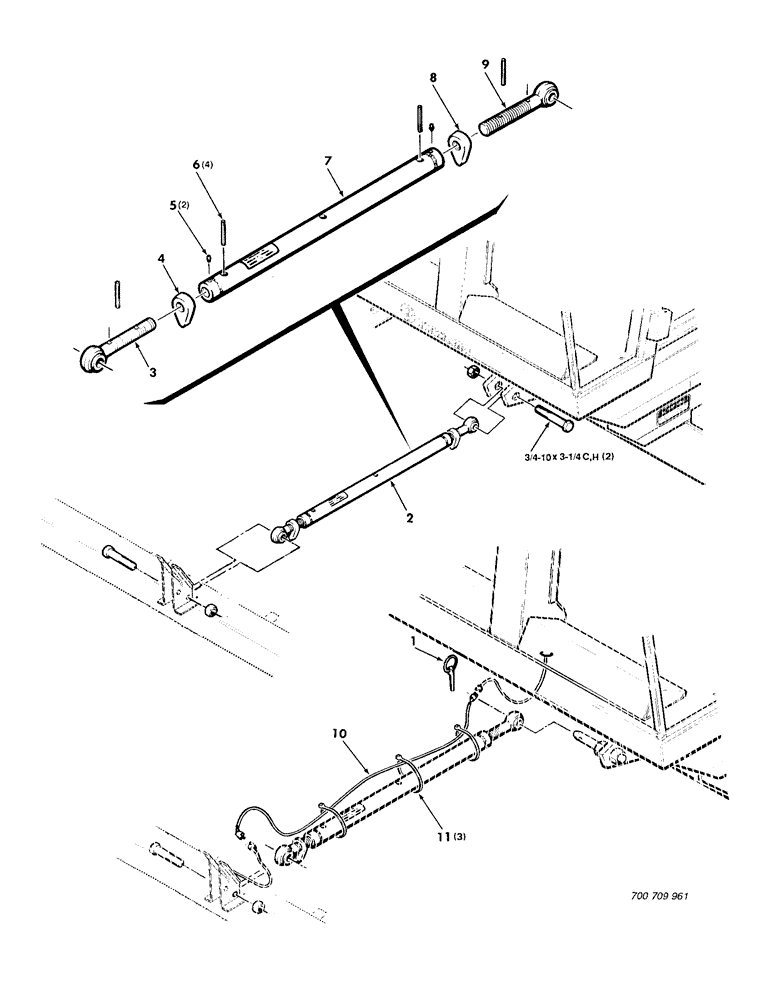 Схема запчастей Case IH 8830 - (20) - HEADER SUPPORT LINKAGE ASSEMBLY, UPPER (58) - ATTACHMENTS/HEADERS