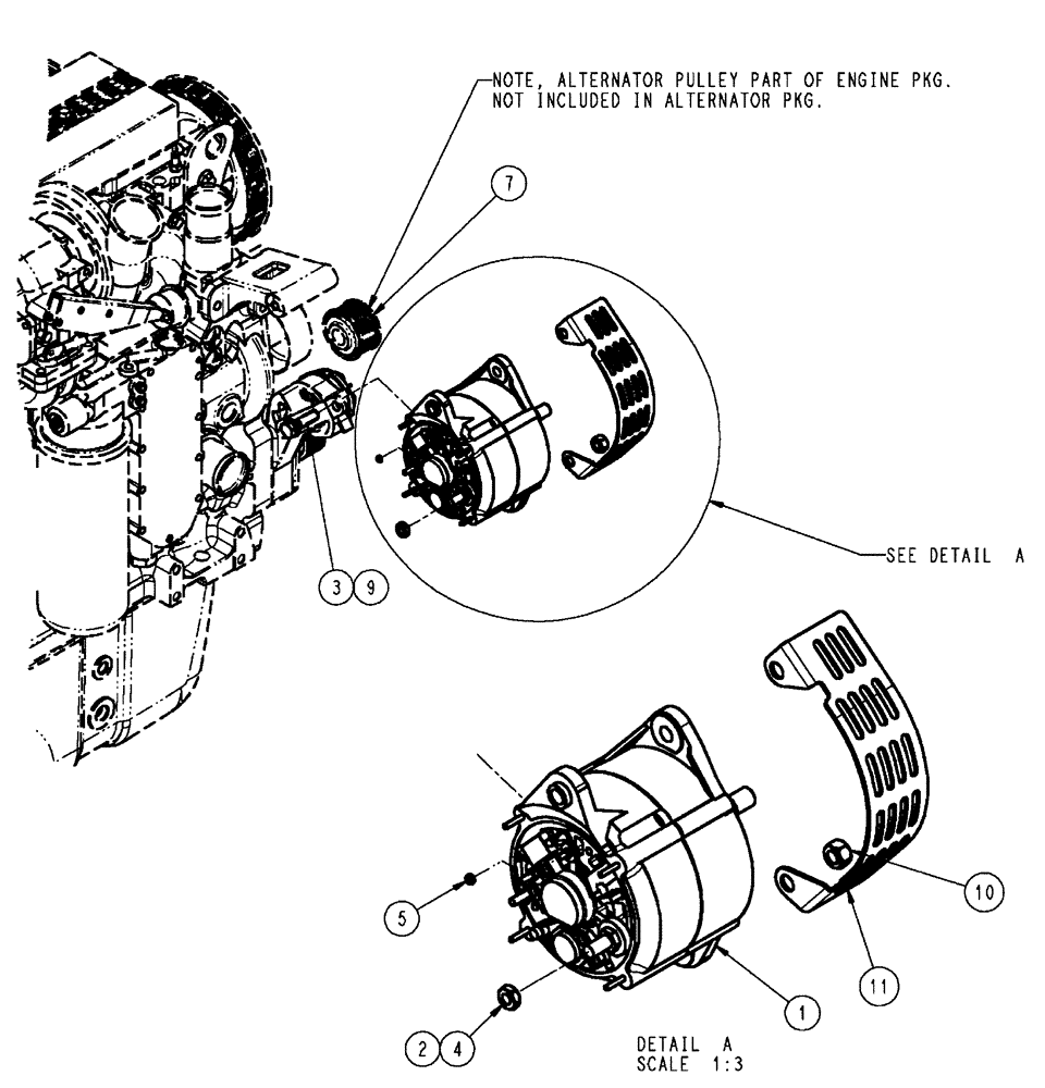 Схема запчастей Case IH FLX4010 - (02-026) - ALTERNATOR GROUP (01) - ENGINE