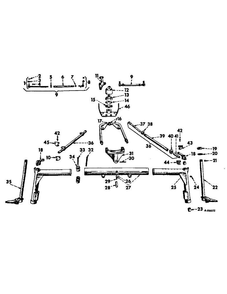 Схема запчастей Case IH HYDRO 86 - (14-06) - SUSPENSION, ADJUSTABLE FRONT AXLE AND CONNECTIONS, HI-CLEAR TRACTORS Suspension