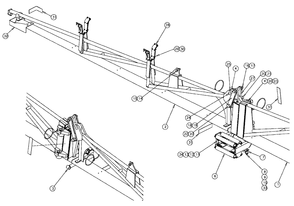 Схема запчастей Case IH FLX610 - (03-004) - 85 - FOOT BOOM GROUP, CS (09) - BOOMS