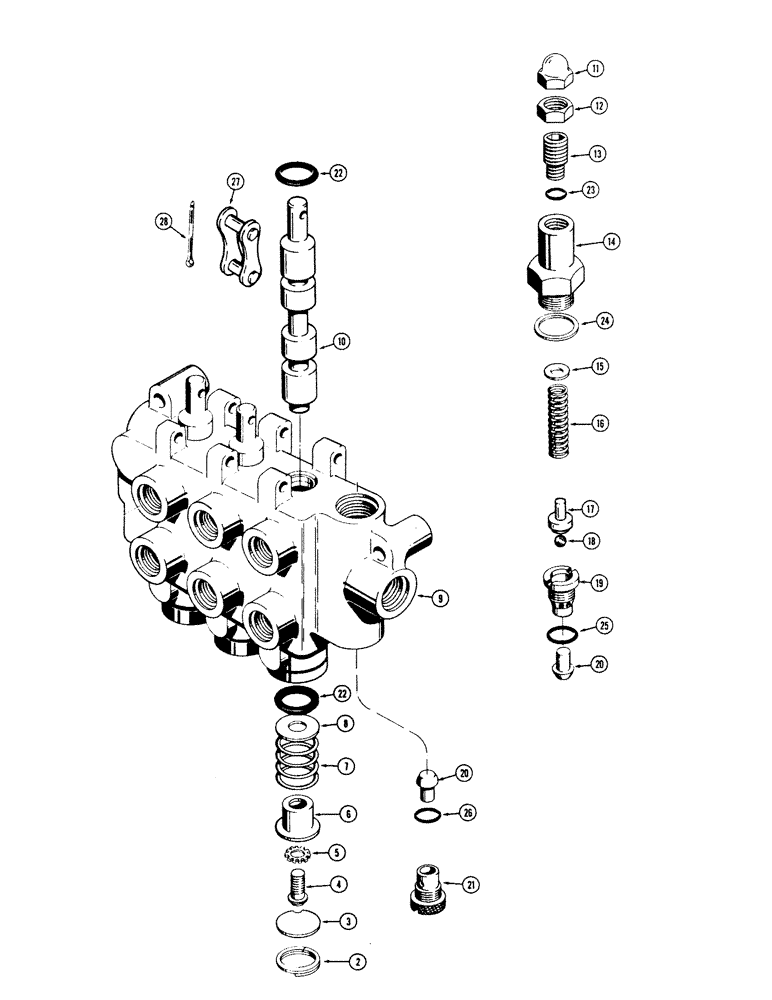 Схема запчастей Case IH 1529 - (144) - CONTROL VALVE, 3-SPOOLS 