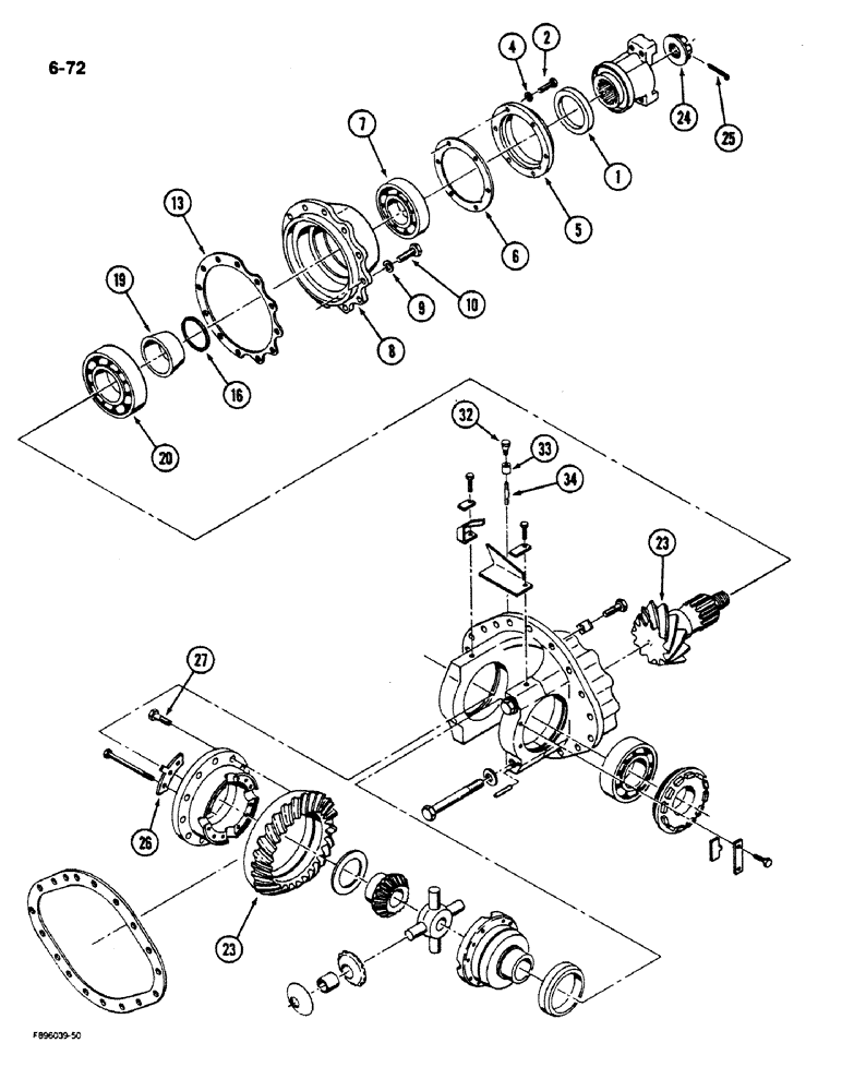 Схема запчастей Case IH 9180 - (6-72) - AXLE ASSEMBLY, DIFFERENTIAL AND CARRIER, K598.60/70 SERIES (06) - POWER TRAIN