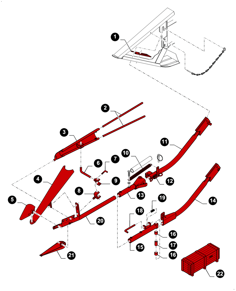 Схема запчастей Case IH 2040 - (00.00GH021[01]) - MAINTENANCE PARTS, ADJUSTABLE DIVIDERS LH & RH (00) - GENERAL
