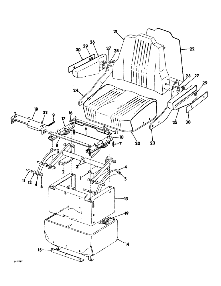 Схема запчастей Case IH 826 - (13-13) - SUPERSTRUCTURE, HYDRAULIC SEAT ATTACHMENT (05) - SUPERSTRUCTURE