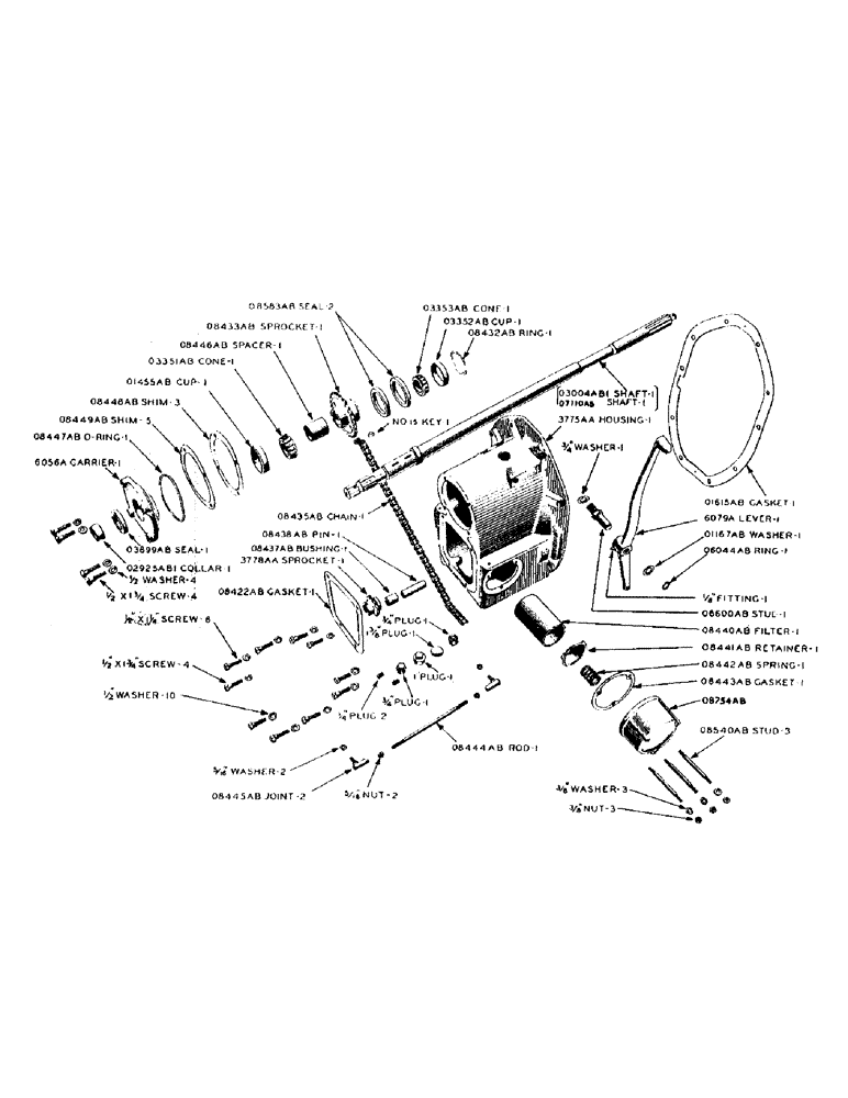 Схема запчастей Case IH D-SERIES - (154) - HYDRAULIC CONTROL UNIT, MAIN HOUSING AND PUMP DRIVE, D, DC, DO (08) - HYDRAULICS