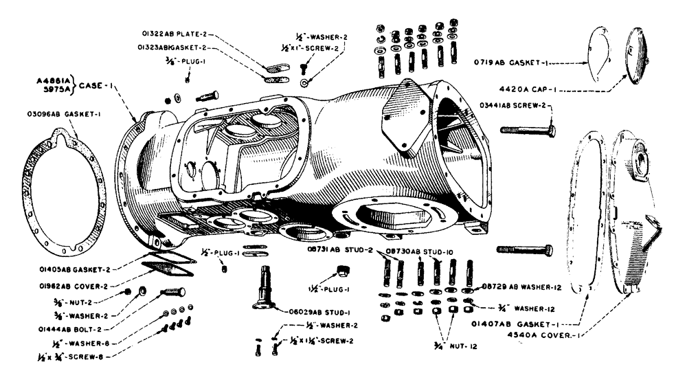 Схема запчастей Case IH LA-SERIES - (040) - TRANSMISSION CASE (06) - POWER TRAIN