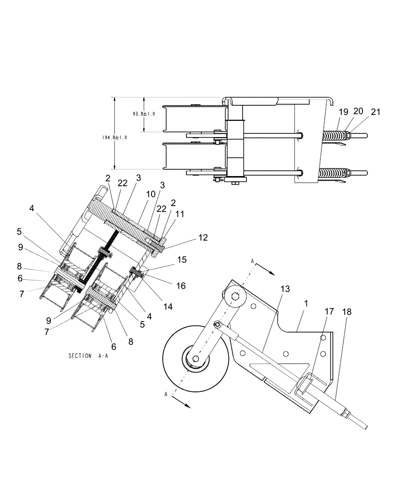 Схема запчастей Case IH AFX8010 - (K.64.C.49[1]) - STRAWCHOPPER DRIVE - TENSIONER K - Crop Processing