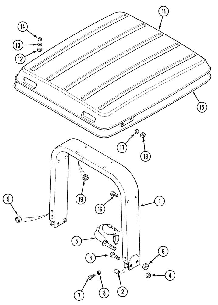 Схема запчастей Case IH 5140 - (9-124) - ROPS, 2 POST FOLDABLE (09) - CHASSIS/ATTACHMENTS