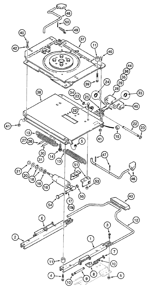 Схема запчастей Case IH 7210 - (9-076) - DELUXE AIR SUSPENSION SEAT - SWIVEL PLATE & SLIDES, PRIOR TO TRACTOR S/N JJA0061559 (09) - CHASSIS/ATTACHMENTS