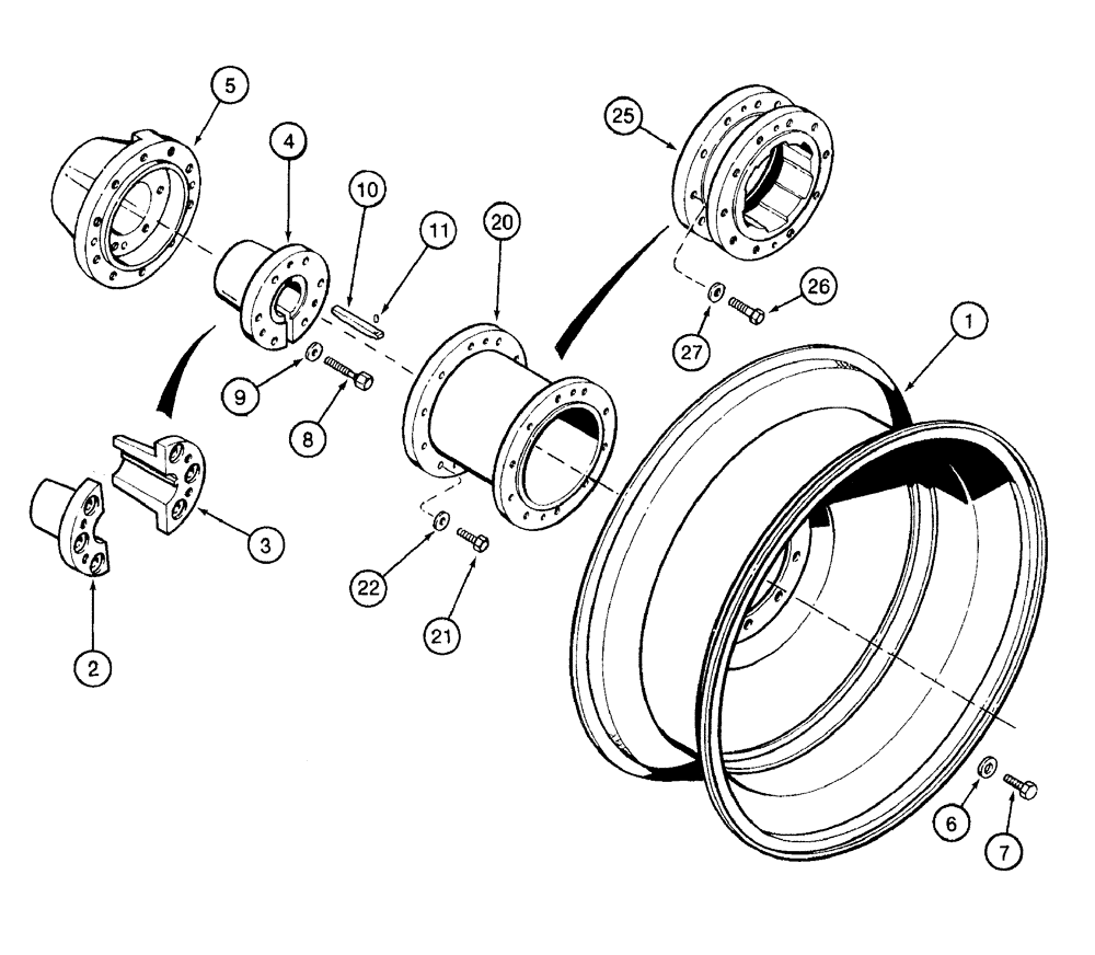 Схема запчастей Case IH 7210 - (6-094) - STEEL DUAL WHEELS, 38, 42 AND 46 INCH (06) - POWER TRAIN