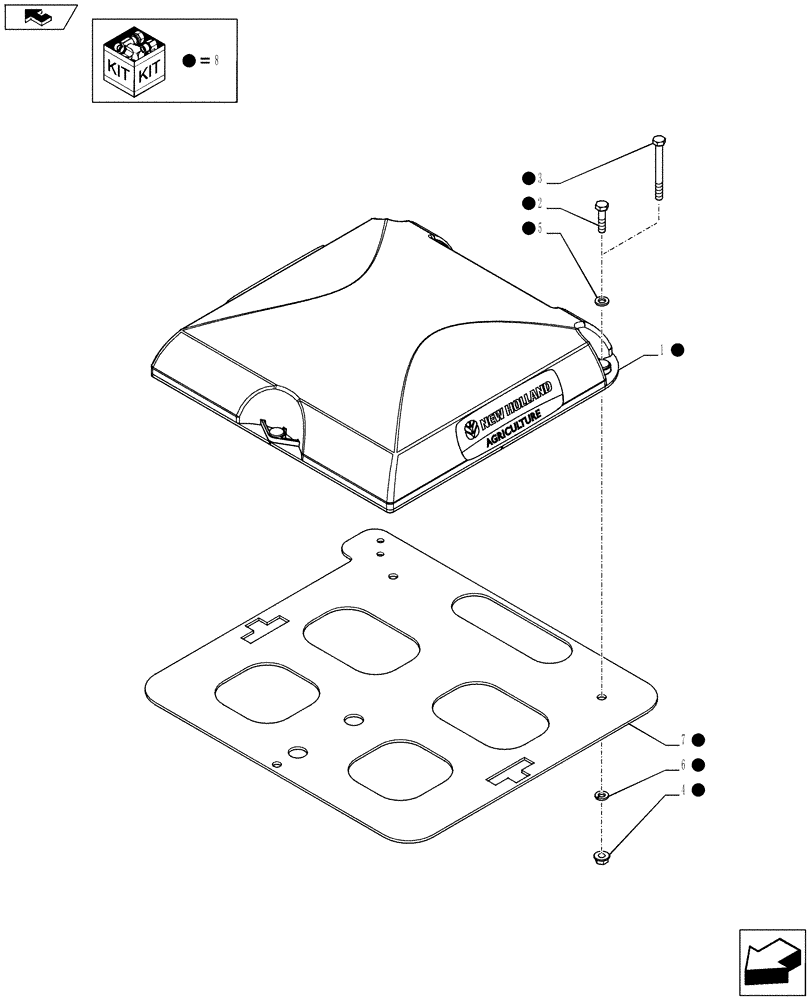 Схема запчастей Case IH PUMA 215 - (55.911.01) - AUTOGUIDANCE COMPLETION PACKAGE - GPS RECEIVER (VAR.743410) (55) - ELECTRICAL SYSTEMS