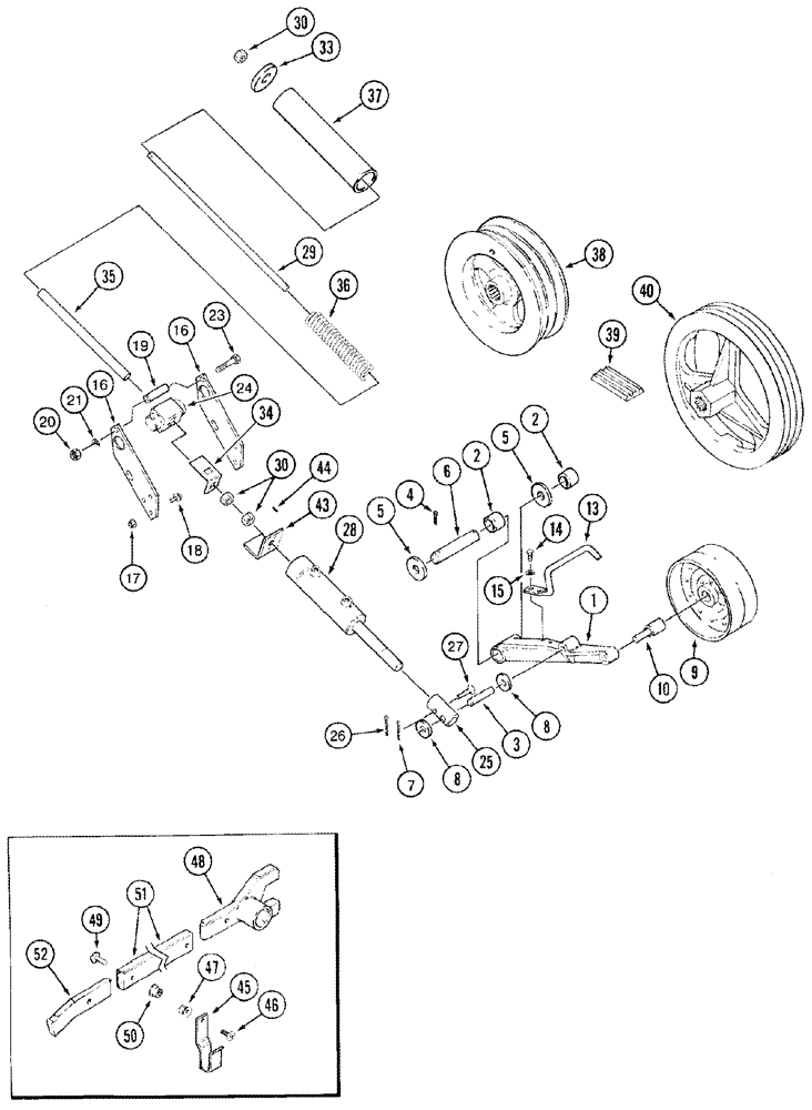 Схема запчастей Case IH 2344 - (09A-06) - SEPARATOR - DRIVE PULLEY AND IDLER (13) - FEEDER