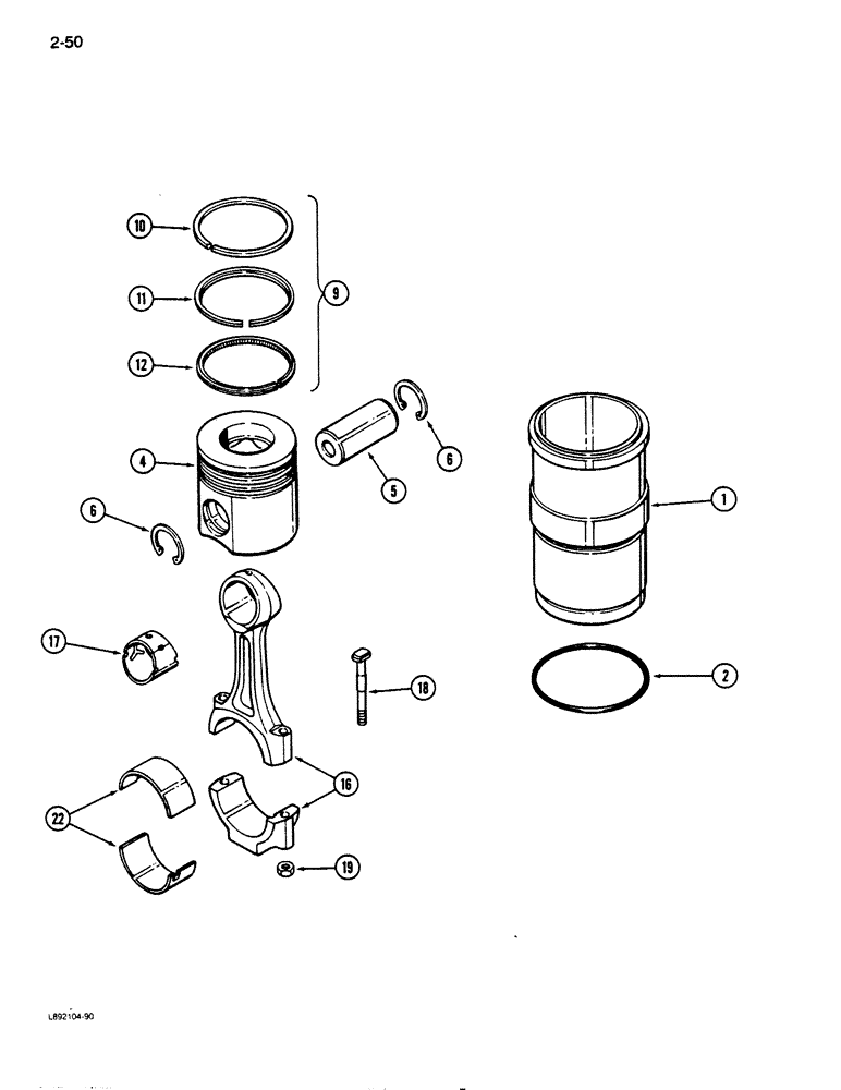 Схема запчастей Case IH 9110 - (2-50) - PISTONS, 6T-830 ENGINE (02) - ENGINE