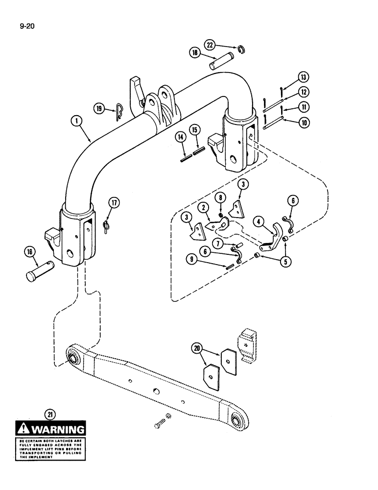 Схема запчастей Case IH 3594 - (9-020) - QUICK HITCH COUPLER, CATEGORY III (09) - CHASSIS/ATTACHMENTS
