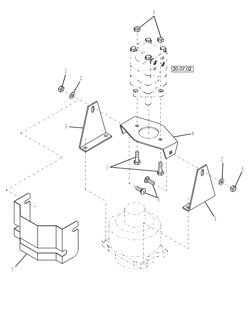 Схема запчастей Case IH DHX212 - (20.04.03) - KNIFE DRIVE, MOTOR MOUNT (14) - CROP CUTTING