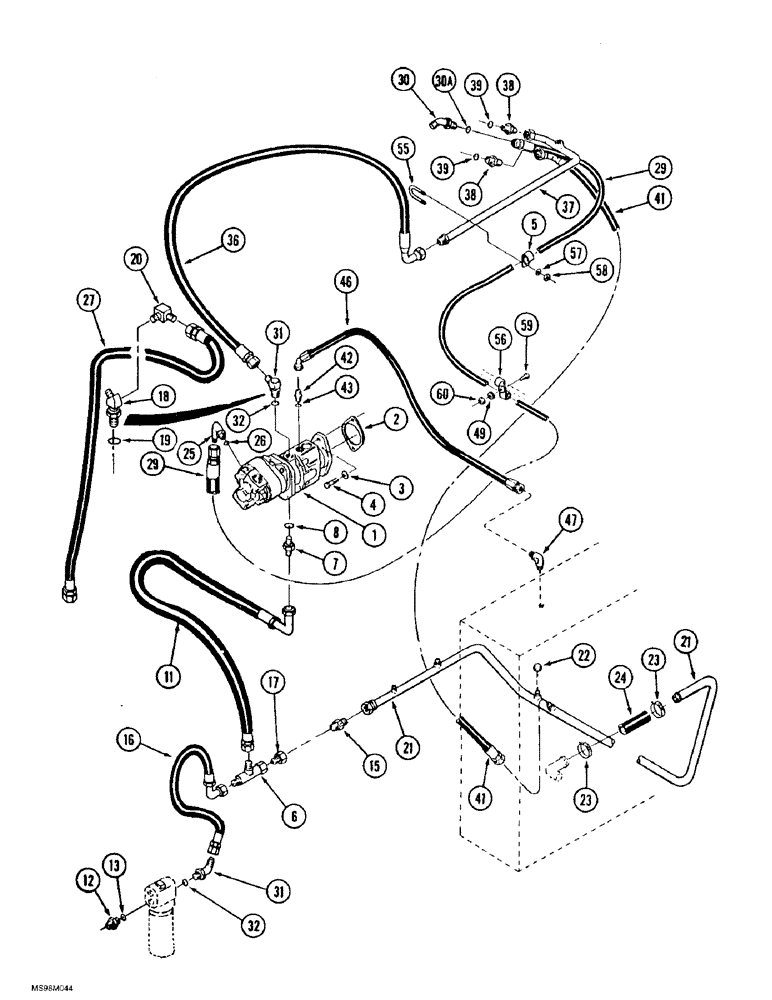 Схема запчастей Case IH 9370 QUADTRAC - (8-002) - STANDARD HYDRAULIC SYSTEM, PUMP CIRCUIT TO CONTROL VALVE (08) - HYDRAULICS