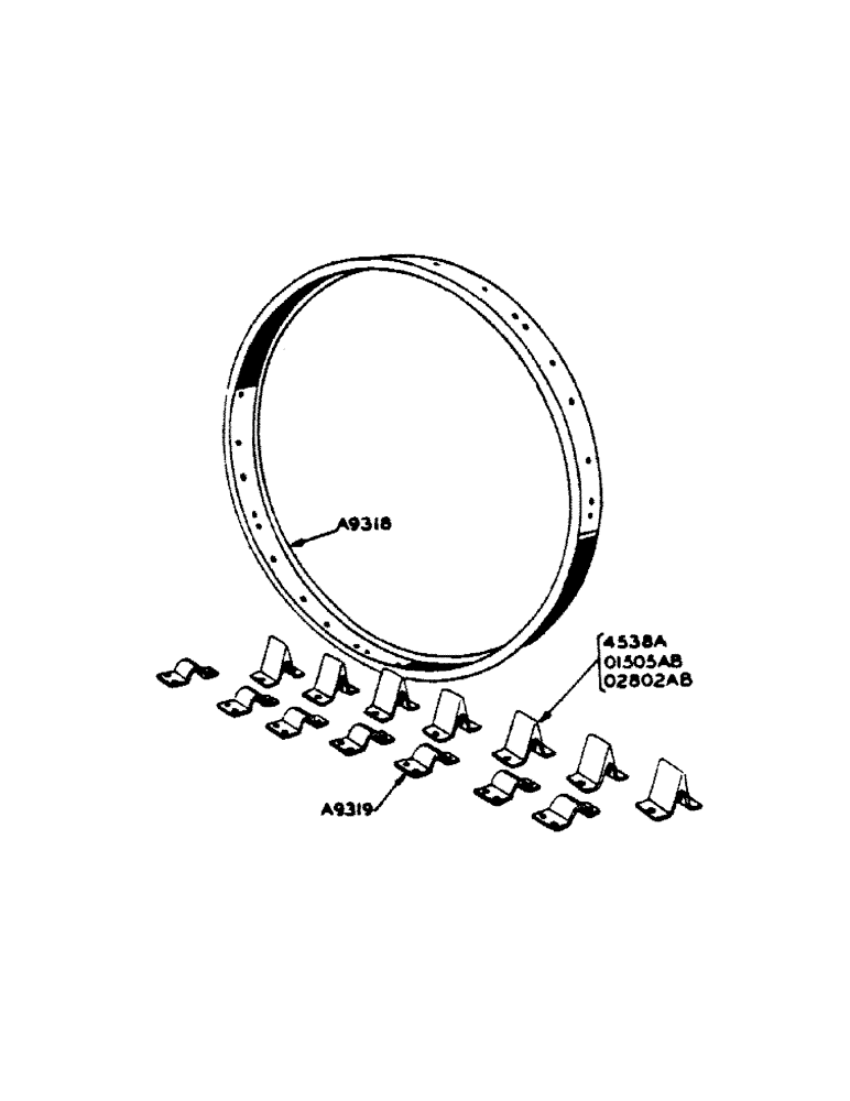 Схема запчастей Case IH 400-SERIES - (135) - EXTENSION RIMS FOR STEEL REAL WHEELS, FOR GENERAL PURPOSE TRACTORS (06) - POWER TRAIN