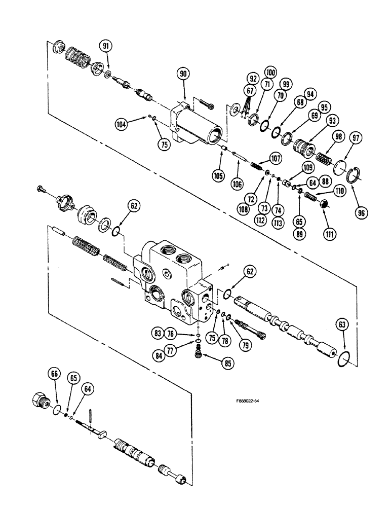 Схема запчастей Case IH 9150 - (8-44) - REMOTE VALVE SECTION, FIRST, SECOND, THIRD AND FORTH, WITH FLOAT (08) - HYDRAULICS