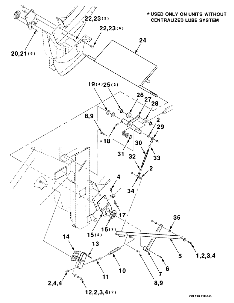 Схема запчастей Case IH 8575 - (5-14) - FEEDER LINKAGE AND DOOR ASSEMBLY (13) - FEEDER