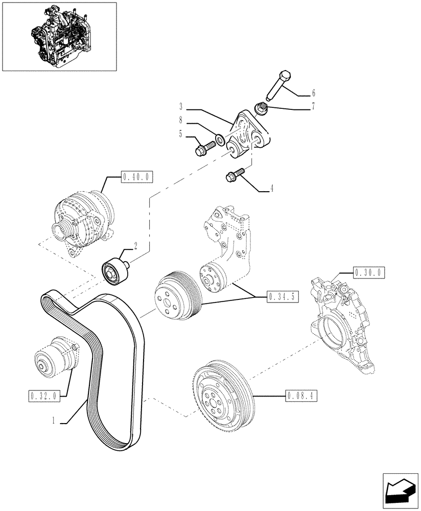 Схема запчастей Case IH JX1095C - (0.34.0) - WATER PUMP CONTROL (01) - ENGINE