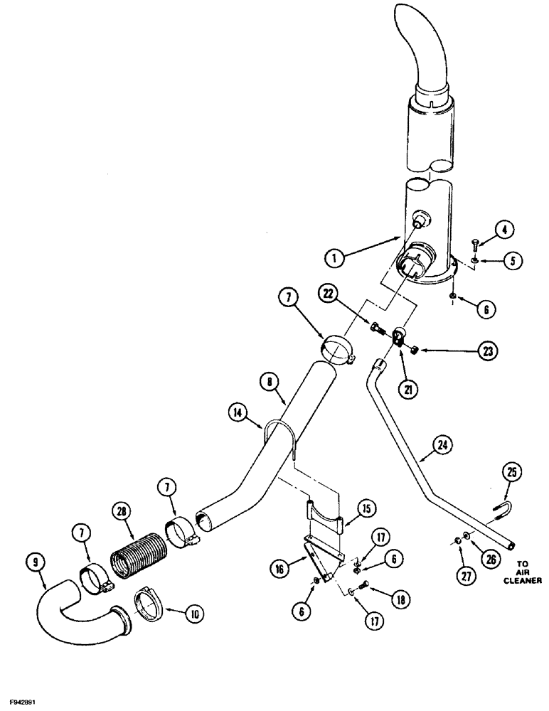 Схема запчастей Case IH 9280 - (2-013A) - EXHAUST SYSTEM, P.I.N. JEE0033501 & AFTER (02) - ENGINE