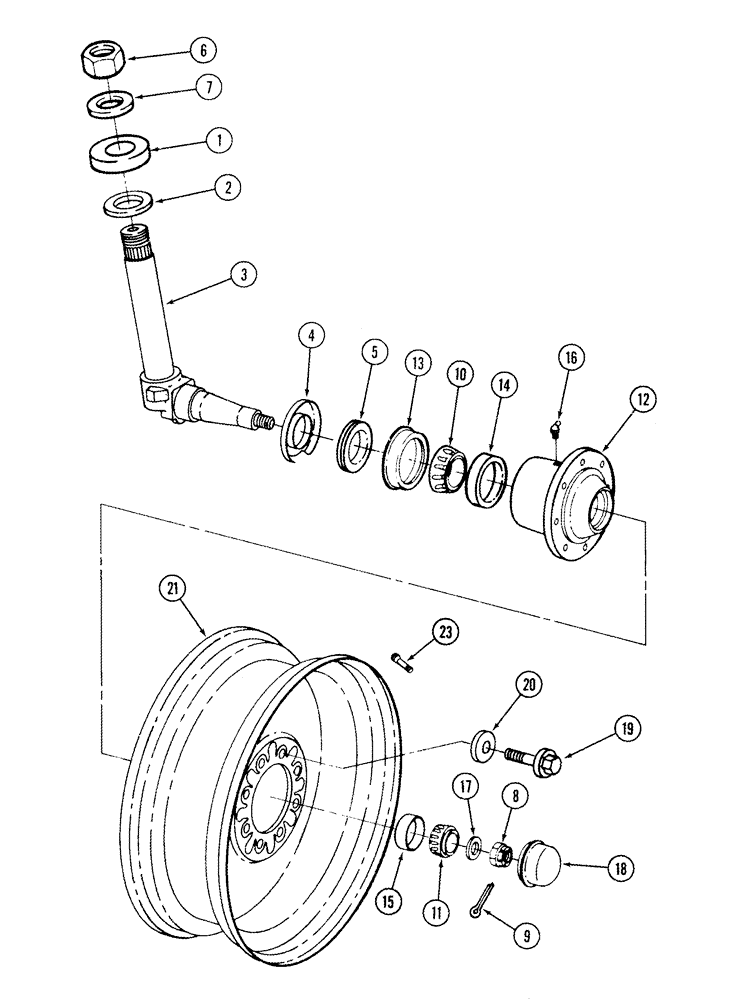 Схема запчастей Case IH 2344 - (05-11) - AXLE, ADJUSTABLE - STEERING KNUCKLE, HUB AND WHEELS - JJC0174359 (04) - STEERING