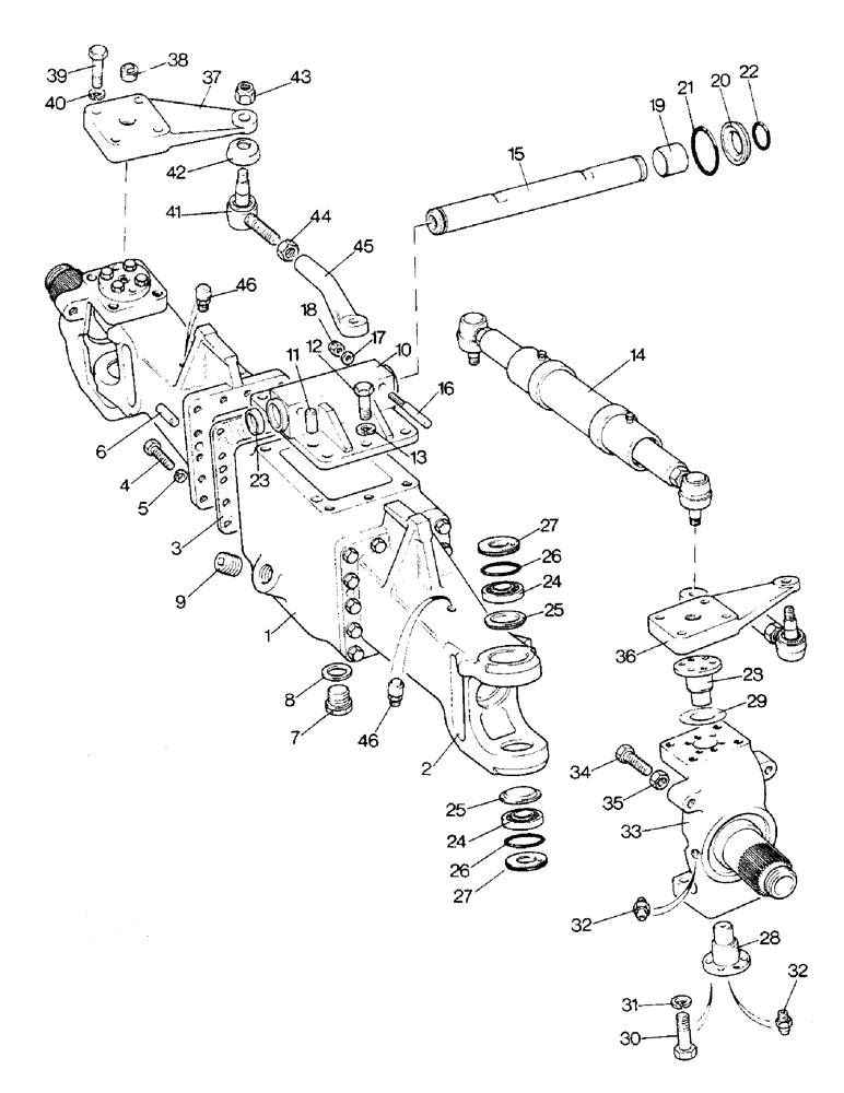 Схема запчастей Case IH 1390 - (G-03) - FRONT AXLE CASE, MFD DAVID BROWN AXLE (04) - FRONT AXLE