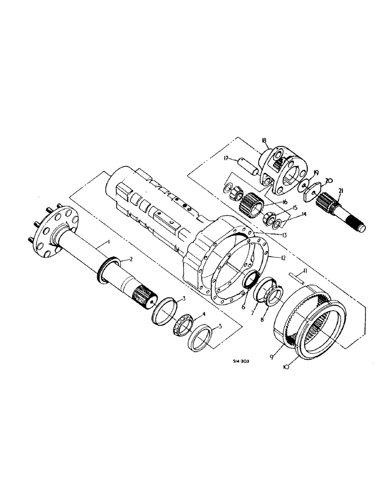 Схема запчастей Case IH 385 - (07-12) - DRIVE TRAIN, REAR AXLE, CARRIER AND CONNECTIONS (04) - Drive Train