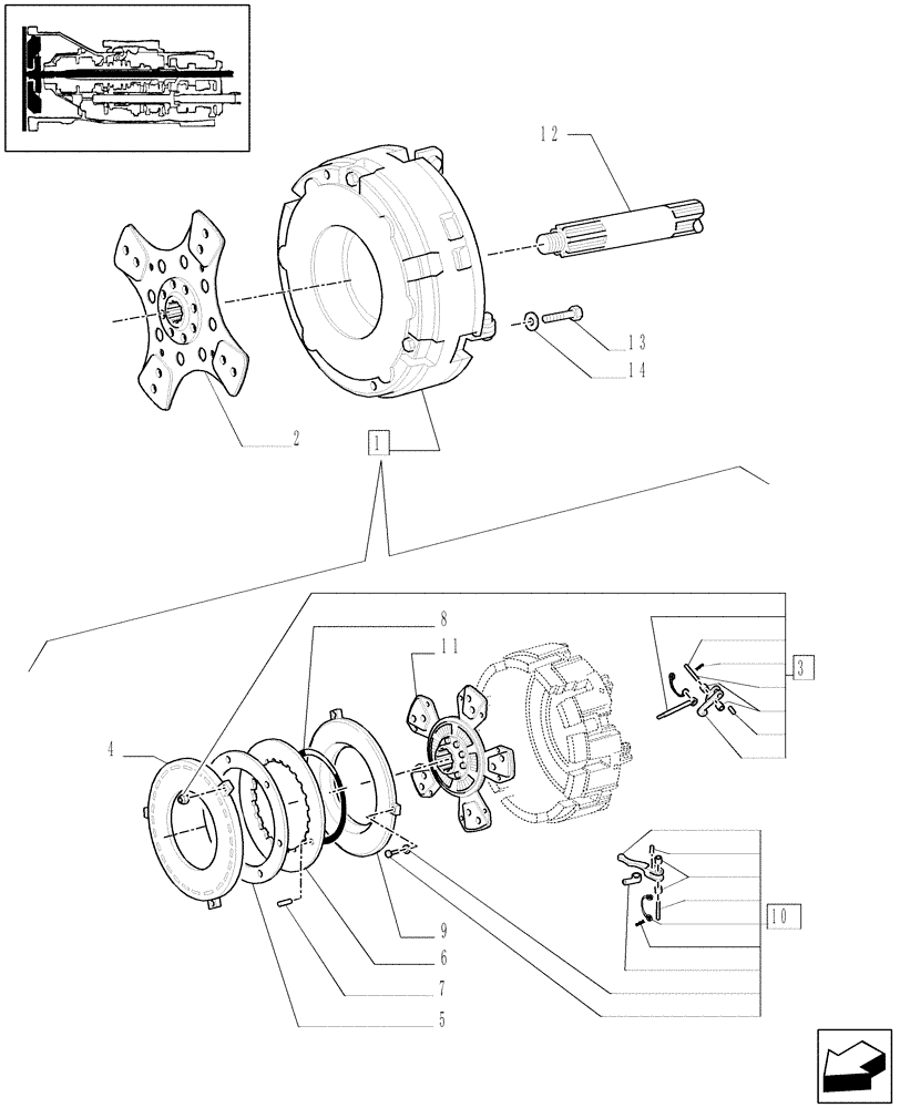 Схема запчастей Case IH JX1085C - (1.25.0[01A]) - CLUTCH - D5949 (03) - TRANSMISSION