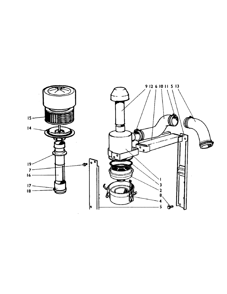 Схема запчастей Case IH 996 - (A26) - ENGINE, AIR CLEANER, 990, 995 AND 996 TRACTORS (01) - ENGINE