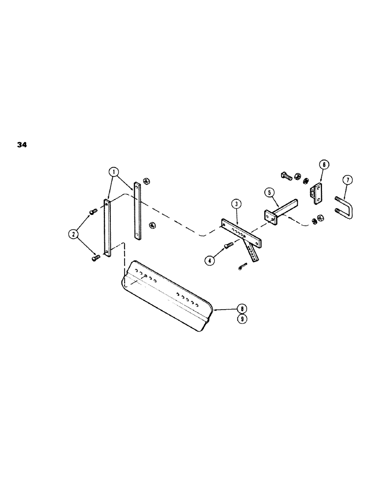 Схема запчастей Case IH 100-SERIES - (34) - SLIDING SHIELD, SN1605900 AND UP 