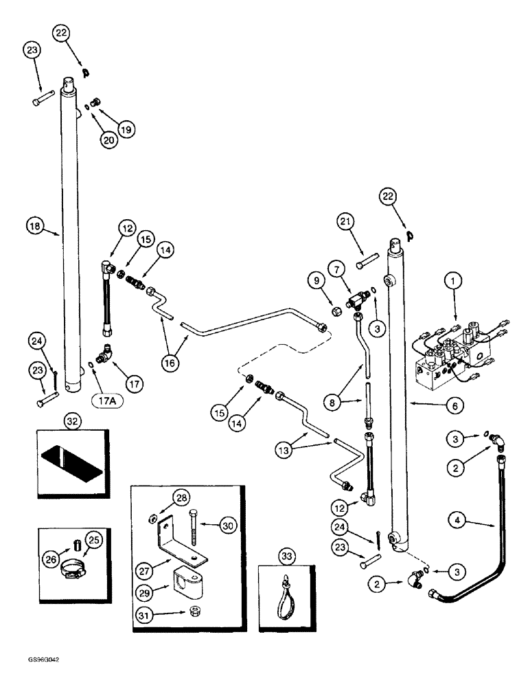 Схема запчастей Case IH 2022 - (8-46) - BASKET LIFT CYLINDERS SYSTEM (07) - HYDRAULICS