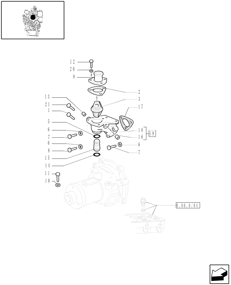 Схема запчастей Case IH JX60 - (0.32.6/02) - (VAR.319-747) TTF ENGINE TIER2 - THERMOSTAT AND RELATED PARTS (01) - ENGINE